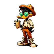 Boba Duck print-ready artwork design