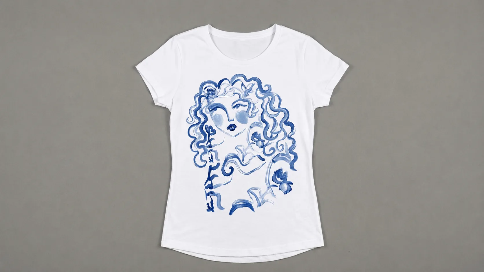 Supplier preview — flat t-shirt with the printed design