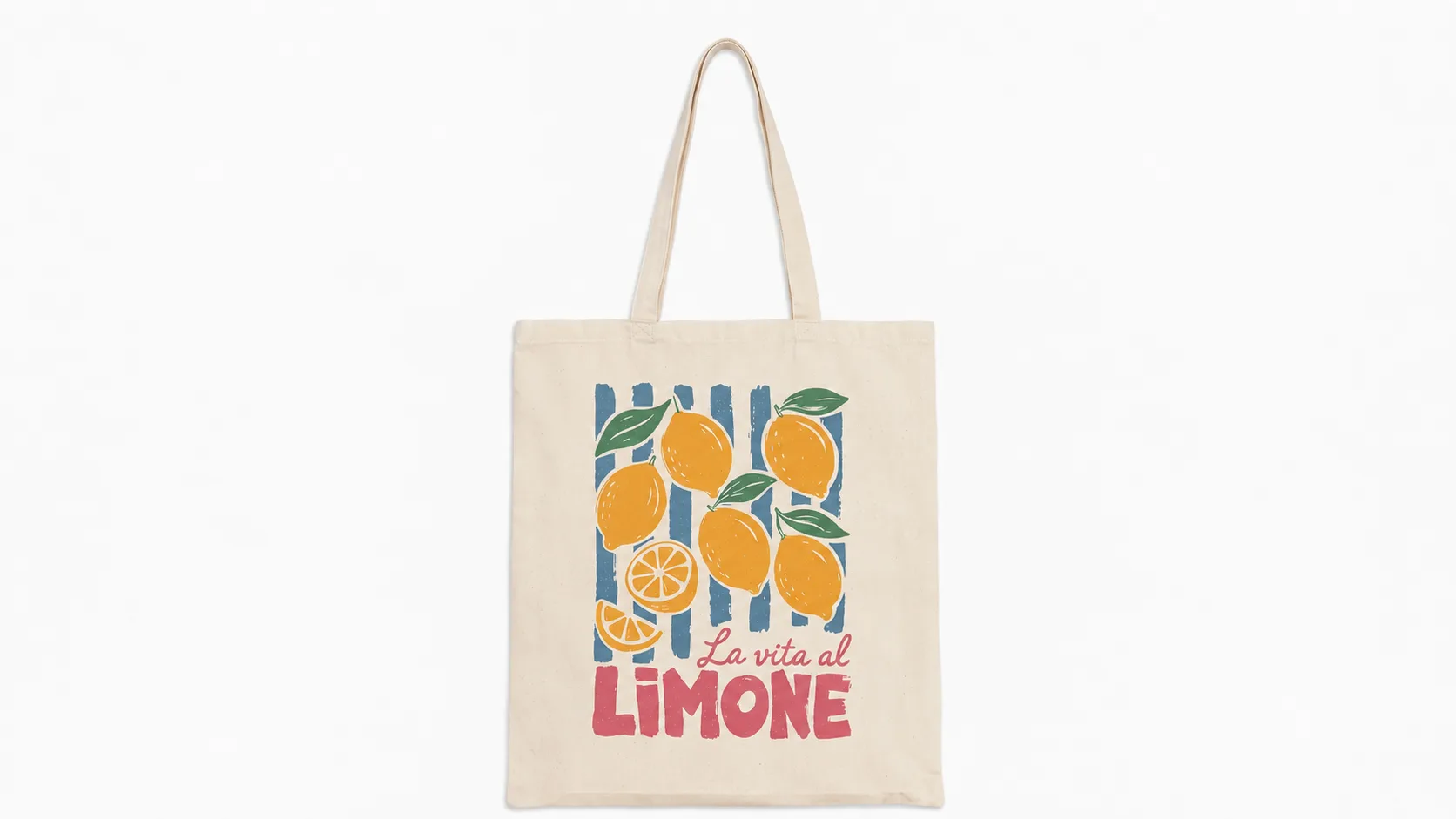 Supplier preview — flat canvas tote with the printed design