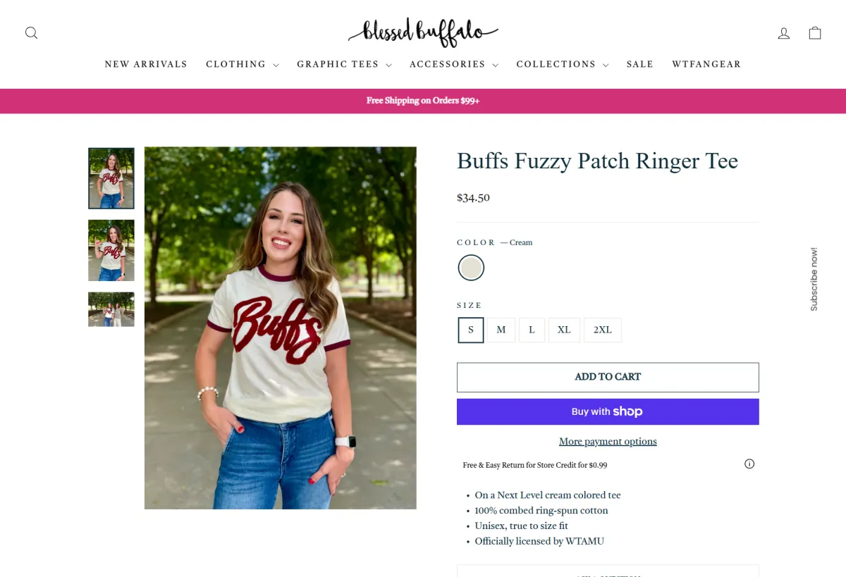 Blessed Buffalo storefront screenshot 3