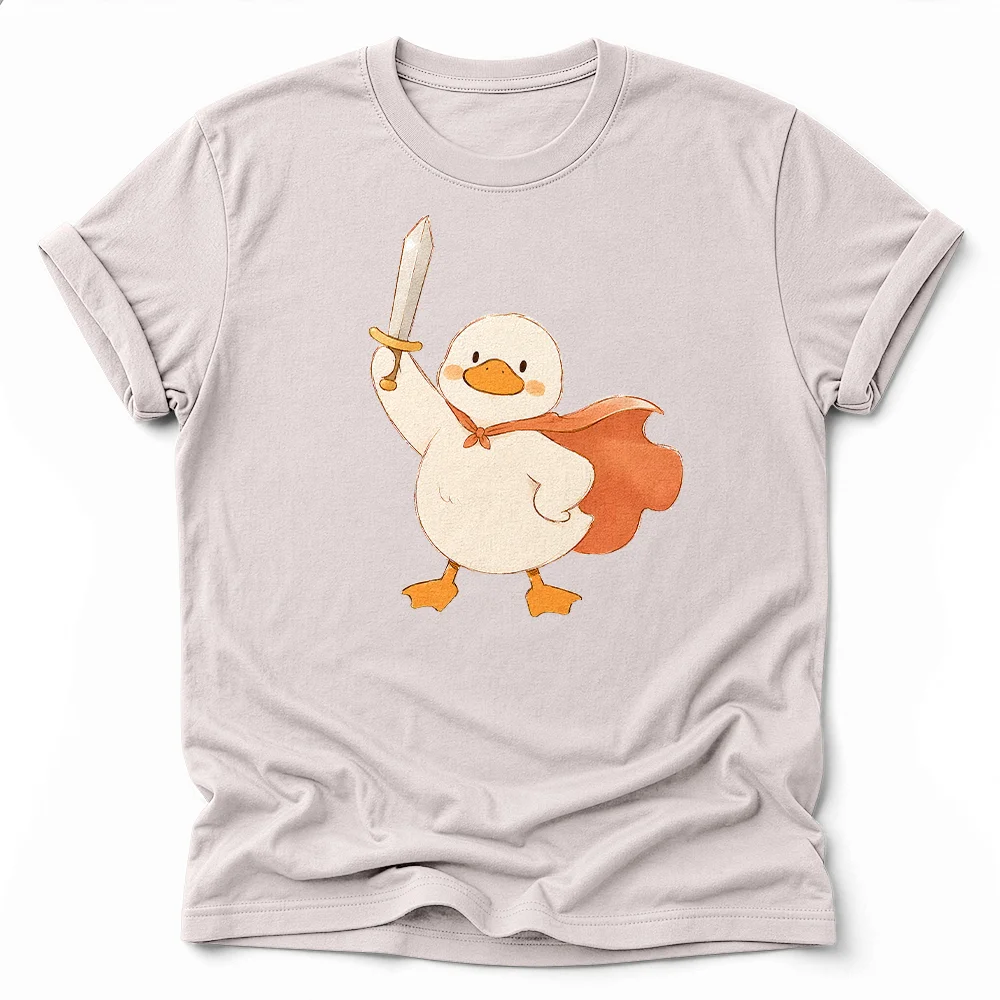 Finished Duck Nation T-shirt mockup with an original duck-hero character design
